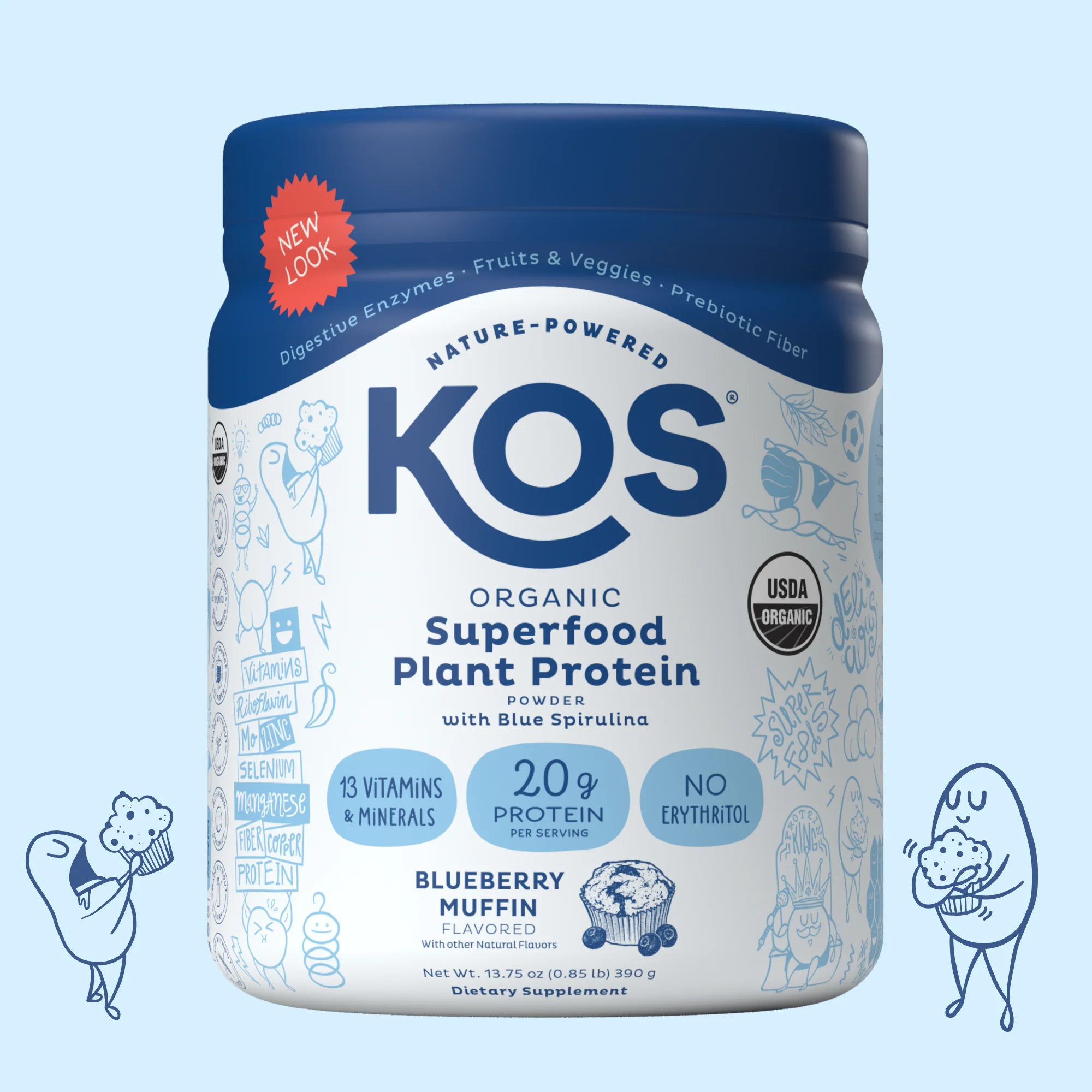 KOS Organic Plant Protein, Blueberry Muffin, 10 servings - Image 2