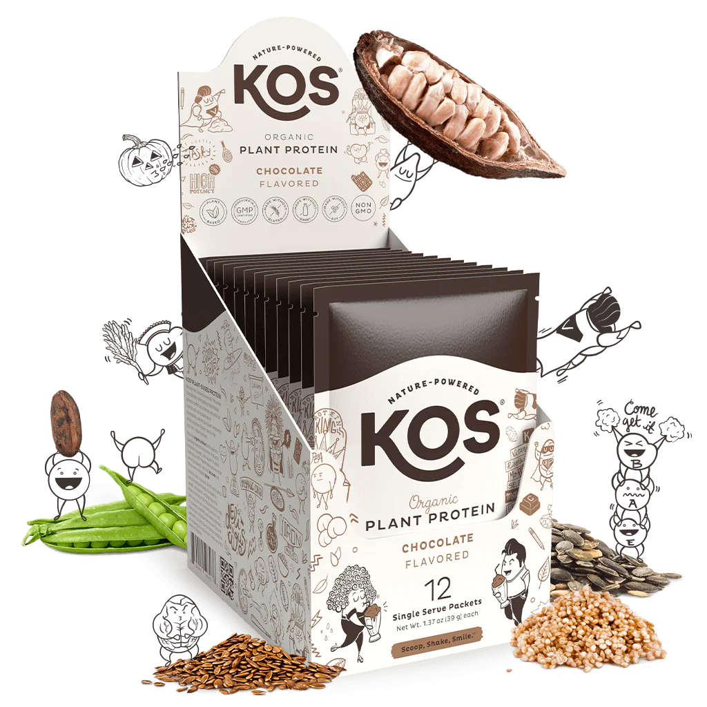 KOS Organic Plant Protein, Chocolate, 12 Count - Image 2
