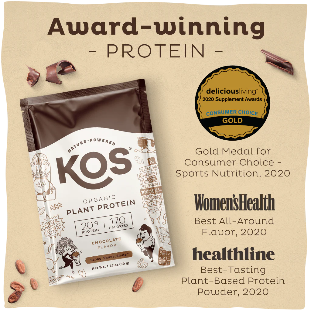 KOS Organic Plant Protein, Chocolate, 12 Count - Image 9