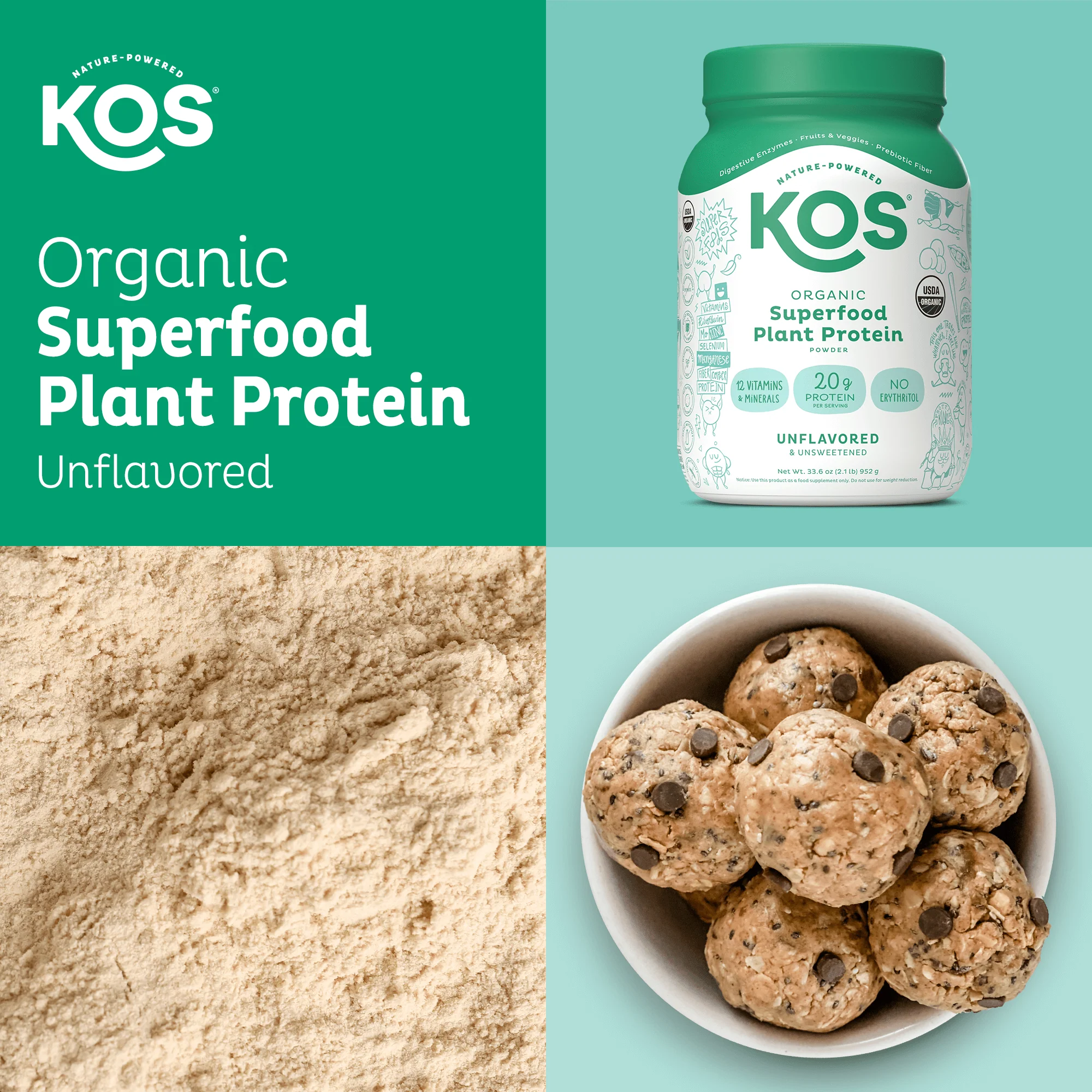 Organic Plant Protein, Unflavored & Unsweetened, 28 Servings - Image 5