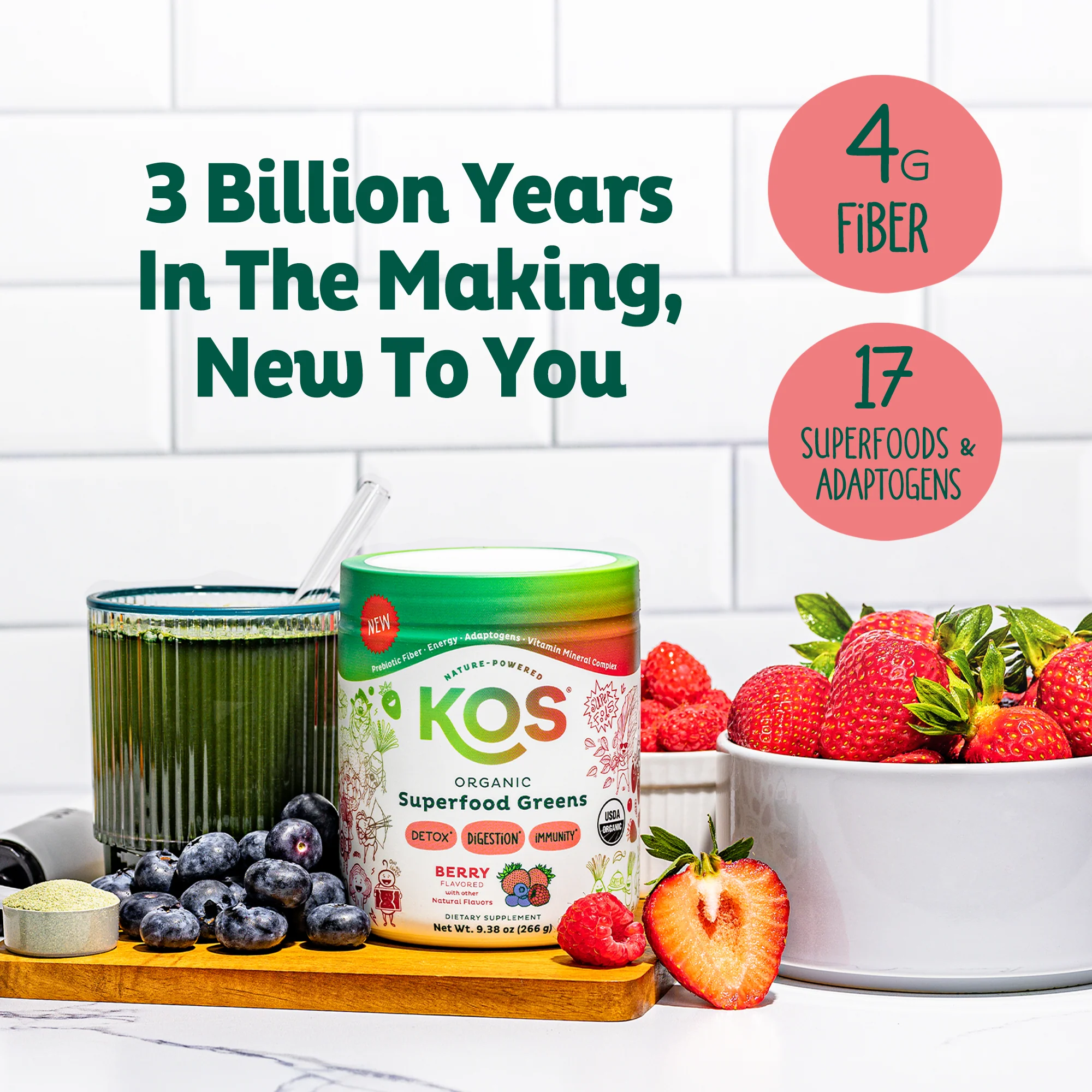 Organic Superfood Greens - Berry Flavor - Image 3